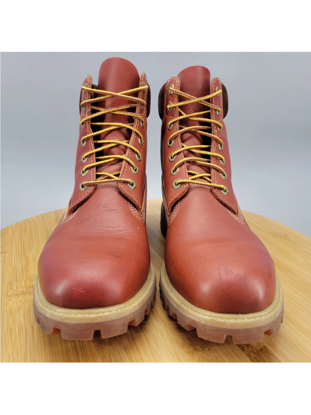 Men's Rust Leather Work Boots with Lug Sole